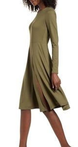 Socialite side slit olive dress Sz M